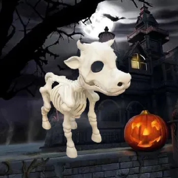 Halloween Lehm Hobune Skelett Vaik Kolju Õudne Õudus Surnuaed Decor Loomade Luid Hirmutav Partei Teenetemärgi Väljas Ornament