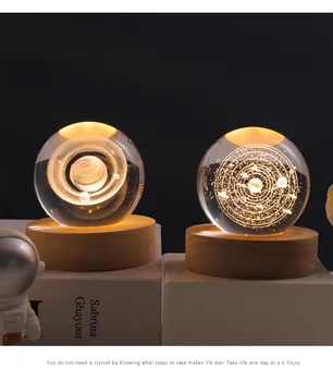 3D Crystal Ball Crystal Planet lasergraveerimine päikesesüsteemi Maailma Astronoomia Kingitus Sünnipäevaks Kingitus Klaasist Kera Kodu Kaunistamiseks