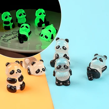 5tk/set Hõõguv Panda Mini Kujukeste Maastiku Micro Kääbus Vaik Pottidesse Decor Tume