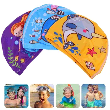 Üpp Müts Ujuda Lapsed Ujumine Mütsid Dušš Supelda Cartoon Vann Baby Bassein Pea Mütsid Kapoti Visiir Vee Anti Riie Tõsta Kate Unisex