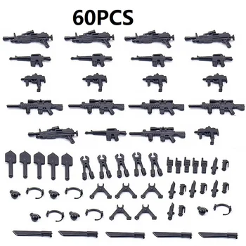 Sõjalise Relva 60pcs Relvad Pakett SWAT Specia Jõud Joonis Mini Kes Plokid, Tellised Seatud Relvade Mudel, Hoone Komplektid Kids Haridus Mänguasjad