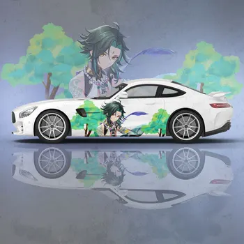 Xiao (Genshin Mõju) Auto Kere Kleebised Anime Itasha Vinüül Auto Küljel Decal Kleebis Auto Kleebis Auto Decor Film