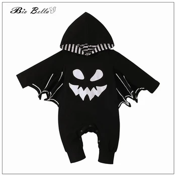 Beebi Halloween Riideid Must Mood Cartoon 2023 Halloween on Festiva Poiss, Tüdruk, Romper Üpp teise lapse 0-12 Uus Aasta Kombekas Bebes