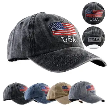 Ameerika Lipu Pesapalli Müts Naiste Hingav Vee Tikandi Valmistatud Müts Kirja Reguleeritav Vana Retro Puuvillane Pesu M4Q0