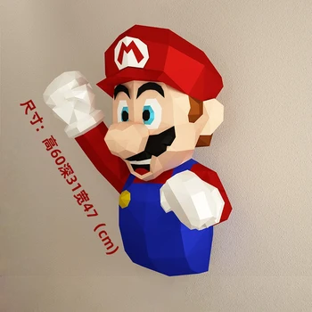 Super Mario Bros Paber Mudel Mäng Arvandmed Luigi Home Decor Lapsed Toas Seina Kaunistamiseks 3D-Papercraft DIY Mõistatusi Loominguline Mänguasjad