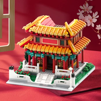 KES Hiina Tempel ehitusplokid Ideaalne Arhitektuuri DIY Telliskivi Mudel Laste Hariduse Mänguasja Komplekt Täiskasvanud Kingitus Teenetemärgi City Linnas