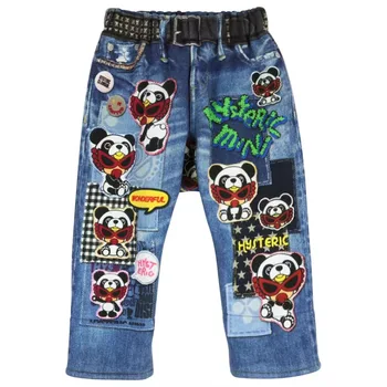 Poiste Püksid 2023 Sügisel ja Talvel, Fashion Brand Boutique Laste Riided Panda Muster Cotton Terry Laste Püksid
