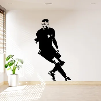 Naljakas Kylian Mbappé jalgpallur Seina Kleebised Isekleepuv Kunsti Wallpaper For Home Decor elutuba, Magamistuba Kleebis Seinamaaling