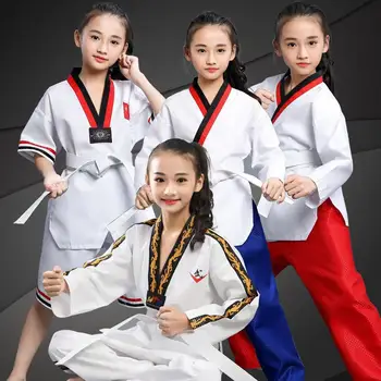 Laste Taekwondo Dobok Rüü Karate Ühtne Lapsed, Poiss, Tüdruk Judo Mooto Wushu Sanda Koolituse Treening Riided Täiskasvanud Fitness Määra Uus