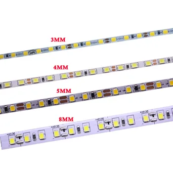 3 mm 4 mm 5 mm Kitsas Laius LED Valgus 5M DC12V 2835 120 180Leds valguskaabel Paindlik LED Lindi Taustvalgustuse Lambi Kodu Kaunistamiseks