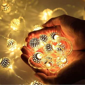 LED Maailma String Tuled Dekoratiivsed Maroko Orb Hõbedane Metallist Kuulid Aku, USB-Powered Siseruumides Väljas Kaunistamine Jõuludeks
