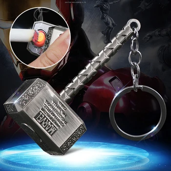 Hingav USB Laetav Electric Kergem Thor Hammer Tsingi Sulam Flameless Võtmehoidja Lahe Kergemate Meeste Suitsetamine Kingitus
