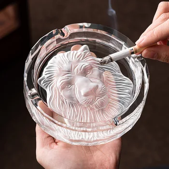 Crystal klaasist tuhatoosi koju elutuba isiksus loominguline lõvi sigari tuhatoosi office luksus sigaret plaadi L.