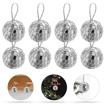 12 Tk Dance Party Kaunistused Disco Peegel Palli Silver Mini Pallid Klaas Baar Rippuvad Ornament Mirrorball
