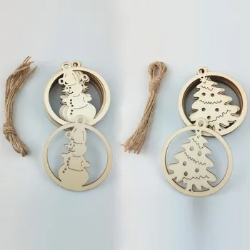 10tk Puidust Käsitöö Värvi Jõulupuu Rippuvad Kaunistused Viimistlemata Puit Sisselõigete jõuluehe DIY Crafts