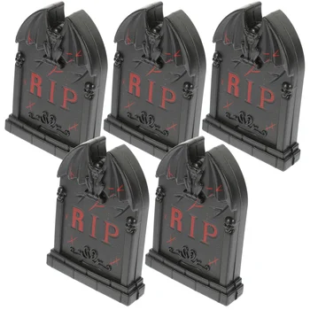 5 Tk Õue Võltsitud Headstone Hauakivide Prop Plastikust Modelleerimine Surnuaed Halloween Decor Rekvisiidid RIP Hauakivi Halloween
