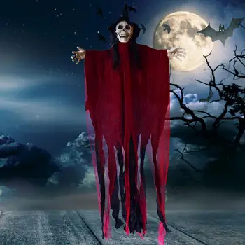 Hirmutada Skelett Prop Vaimu Ripats Karmea Halloween Väljas Decor Hääl-kontrollitud Skelett Vaimu Rekvisiidid jaoks Kummitab Maja Hoovis