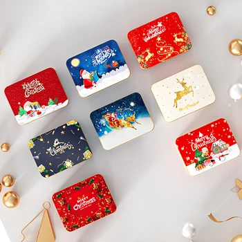 Jõulud Square Metal Tinning Võimalik Valida Candy Box Kingitus Ladustamise Kasti Biskviit Võib Raud Võib Kodus Ladustamise Kasti