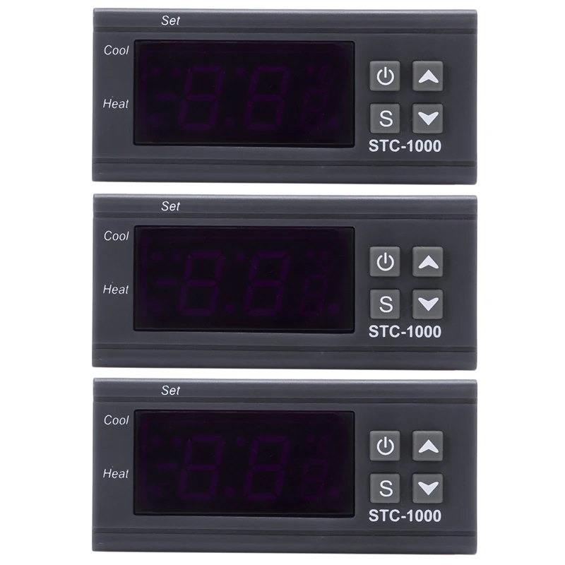 4X 220V Digitaalse STC-1000 temperatuuriregulaator Termostaadi Regulaator+Sensor Sond . ' - ' . 0