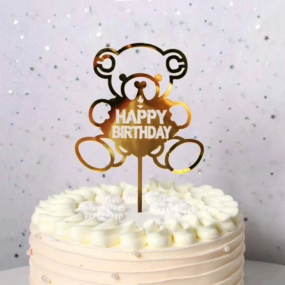 Glitter Happy Birthday Cake Torukübar Akrüül Kirja Kuld Kook Magustoit Top Lipu Teenetemärgi Sünnipäeva Pulm Tarvikud . ' - ' . 2