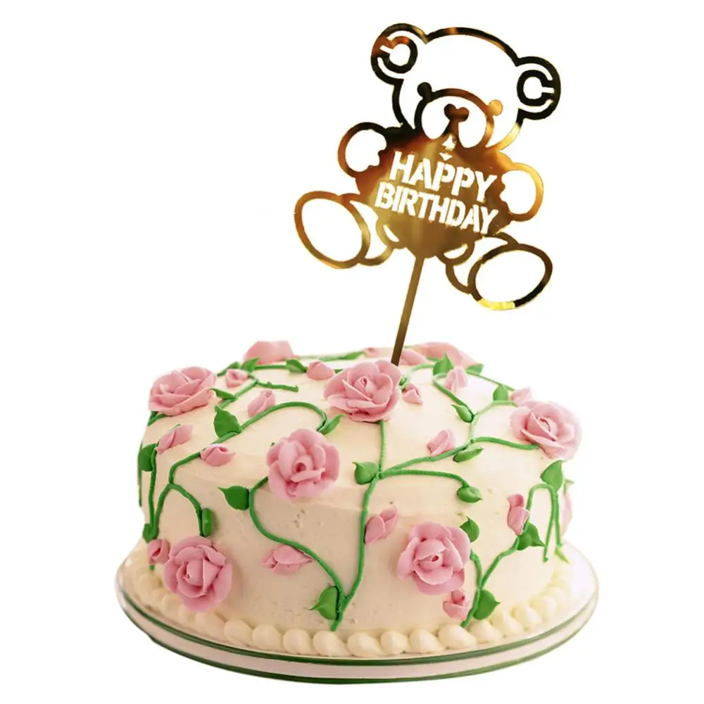 Glitter Happy Birthday Cake Torukübar Akrüül Kirja Kuld Kook Magustoit Top Lipu Teenetemärgi Sünnipäeva Pulm Tarvikud . ' - ' . 4