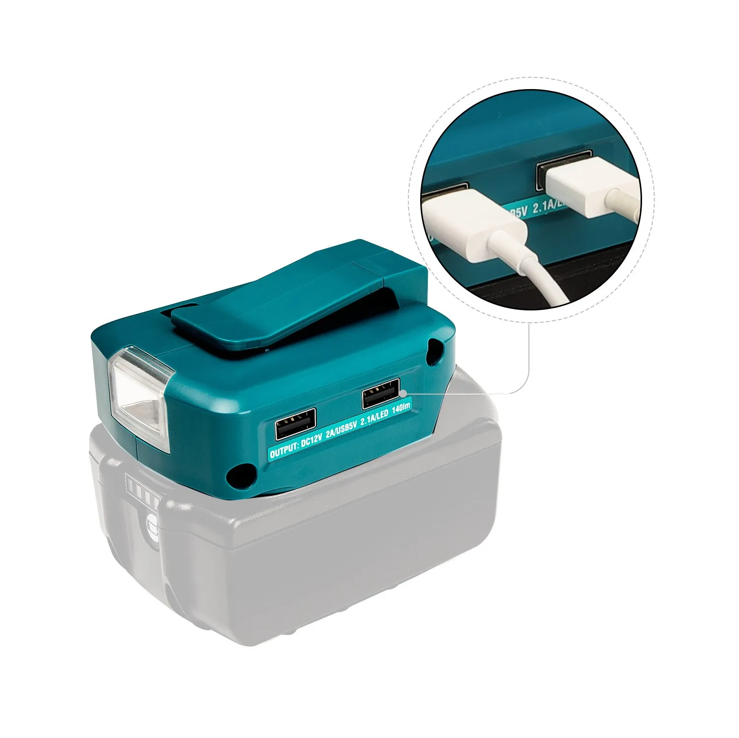 Eest Makita ADP05 14,4 V/18V Lõvi Aku Dual USB converter Port LED Tõmbamisega Väljas Välklamp Makita Akud . ' - ' . 5