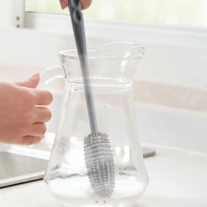 Silikoon Pudeli Puhastushari Pudel Pintsliga Gaasipesu-Glass Cleaner Pikk Käepide Juua Sponge Poti Puhastusvahend Köögi Puhastamise Tööriist . ' - ' . 2
