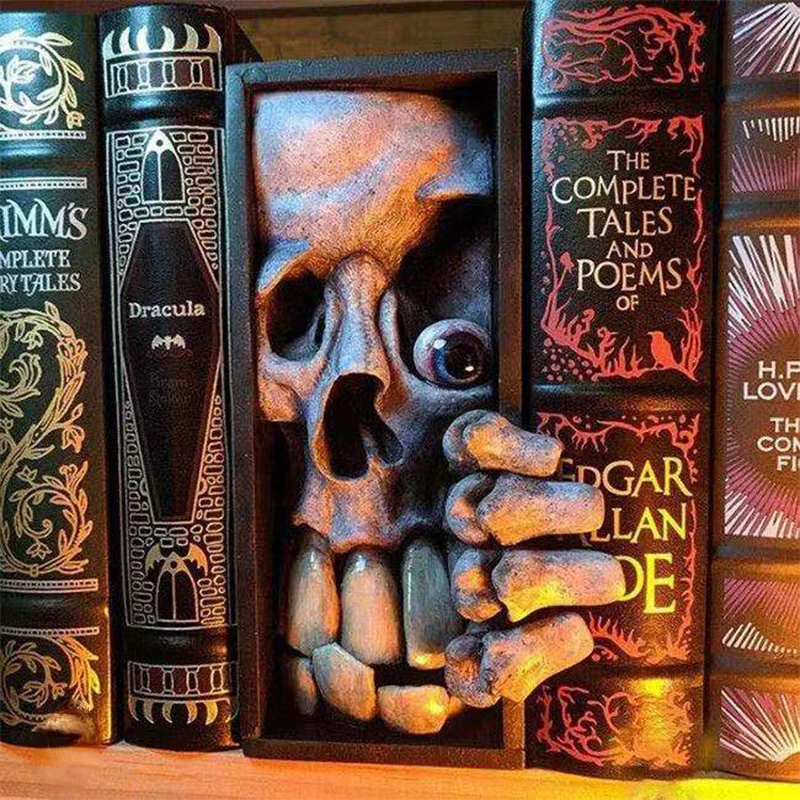 Halloween 3D Monster Raamaturiiul Skulptuur Ornament Loominguline Vaik Raamaturiiul Teenetemärgi Halloween Õudus Desktop Bookend Kuju . ' - ' . 2