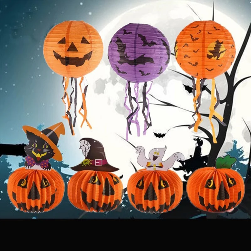 Halloween Pumpkin Vaimu Laterna Riputamiseks Ripats Riietuda Õudne Õudus Rekvisiidid Ukse Akna Klaas Seina Decor Festival Pool Kingitus . ' - ' . 2