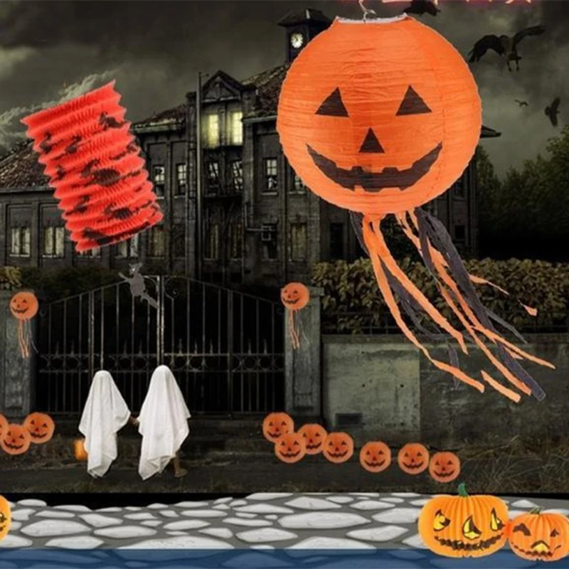 Halloween Pumpkin Vaimu Laterna Riputamiseks Ripats Riietuda Õudne Õudus Rekvisiidid Ukse Akna Klaas Seina Decor Festival Pool Kingitus . ' - ' . 3